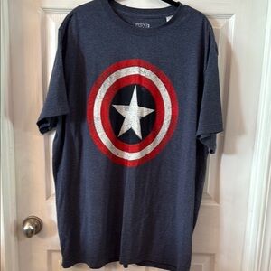 Marvel Blue and Red Captain America Short Sleeve Tee